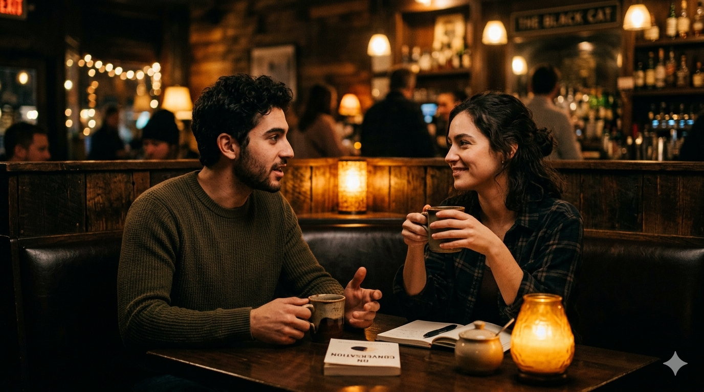 Café conversation dialogue